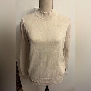 Northern Reflections Women’s Mock turtleneck Oatmeal Beige Medium Petite